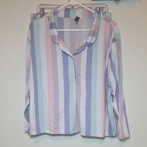 Pj Couture Pastel Striped Pajama Set Shirt And Shorts